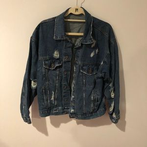 NWOT LF Distressed Denim Jacket